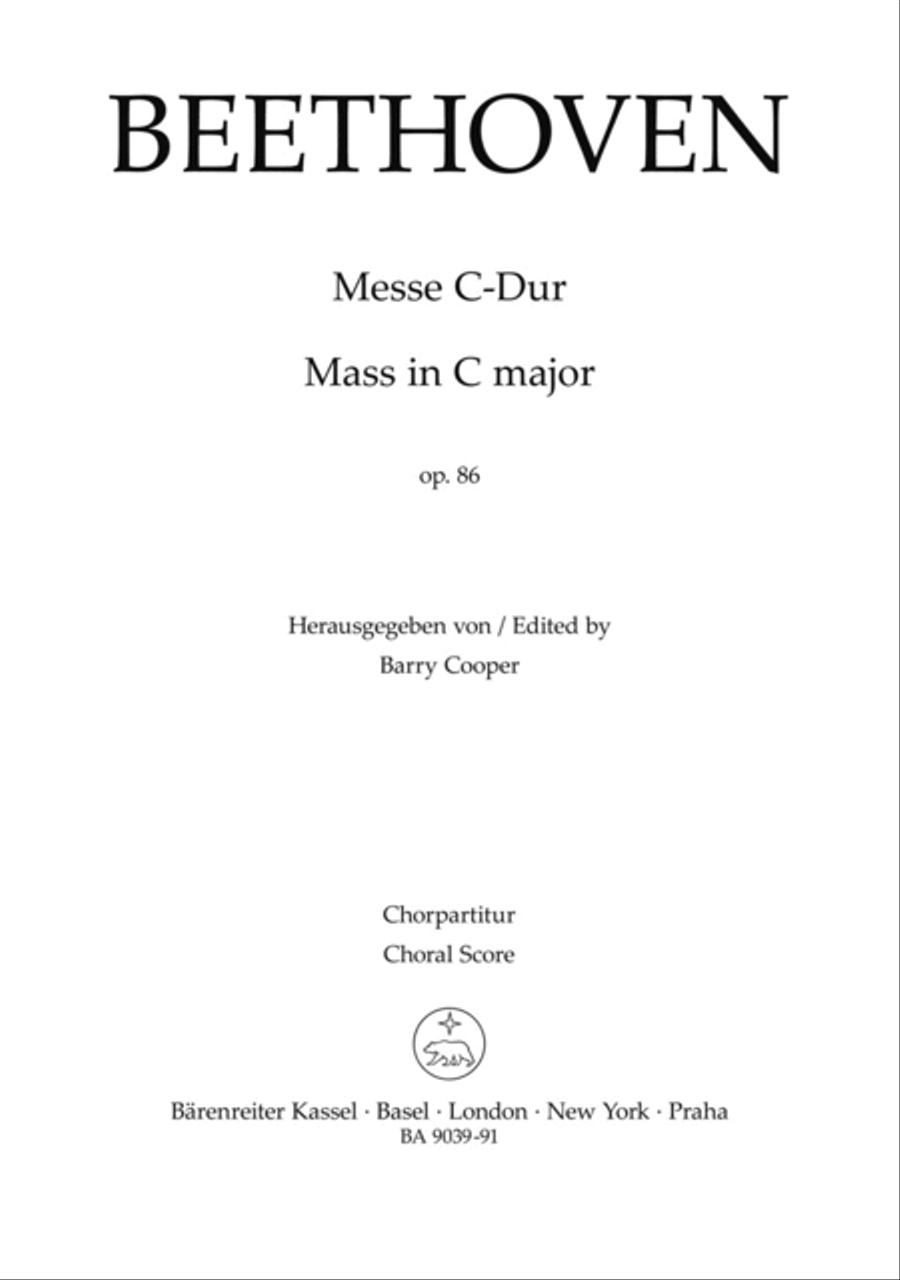 Mass in C major, op. 86 4-Part scores gallery preview page 1