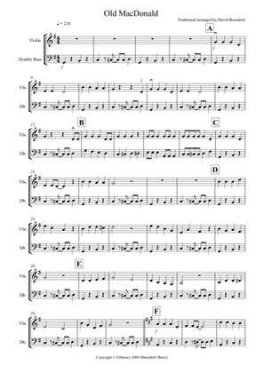 Old MacDonald! for Violin and Double Bass Duet