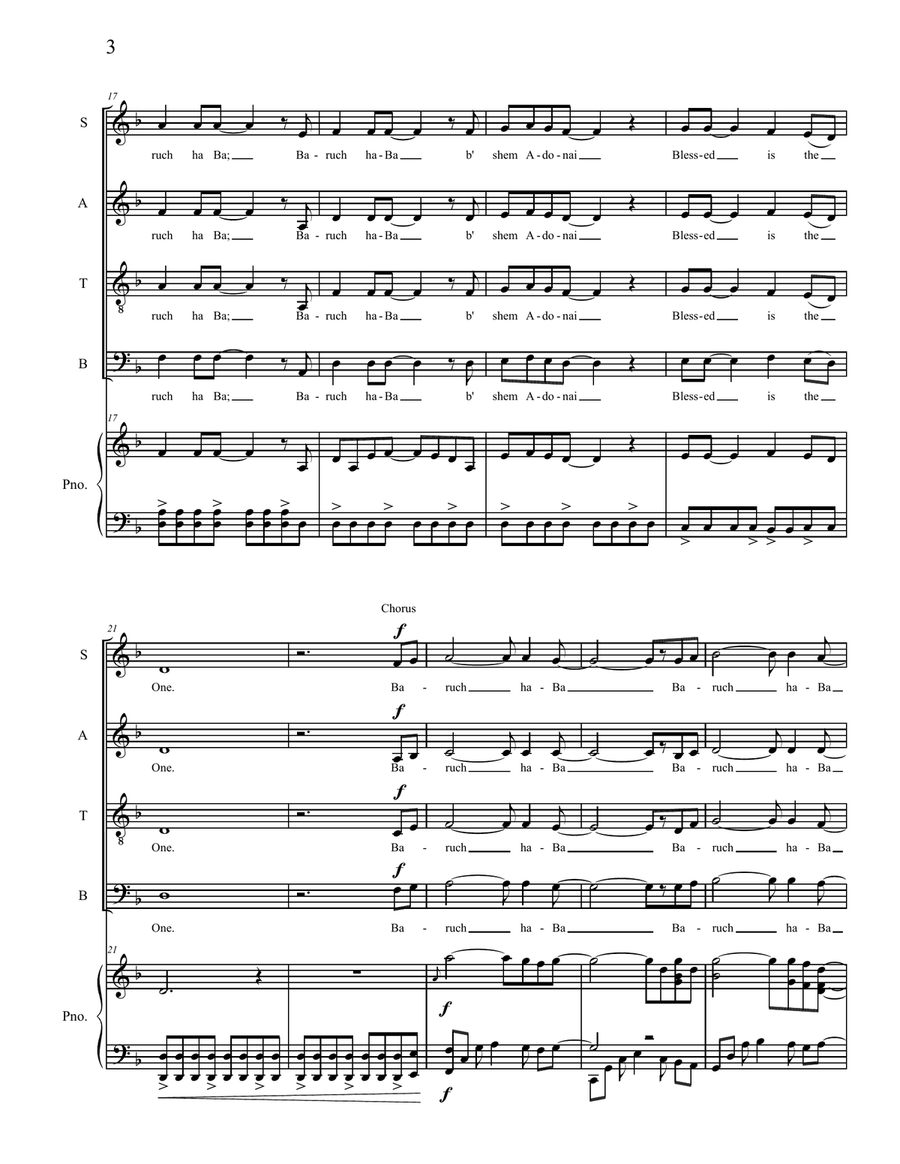 Baruch HaBa 4-Part scores gallery preview page 3