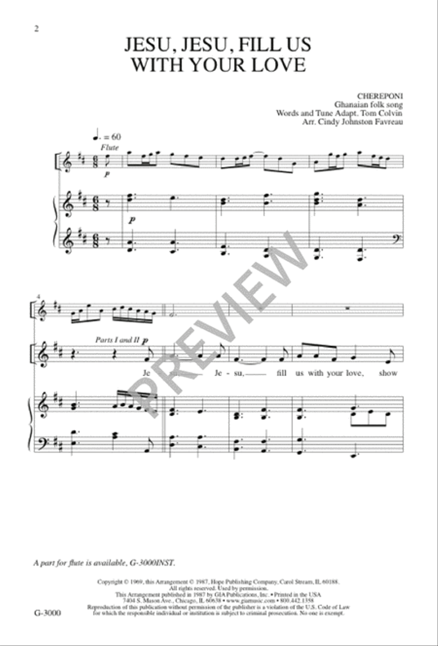 Jesu, Jesu, Fill Us with Your Love 2-Part scores gallery preview page 3