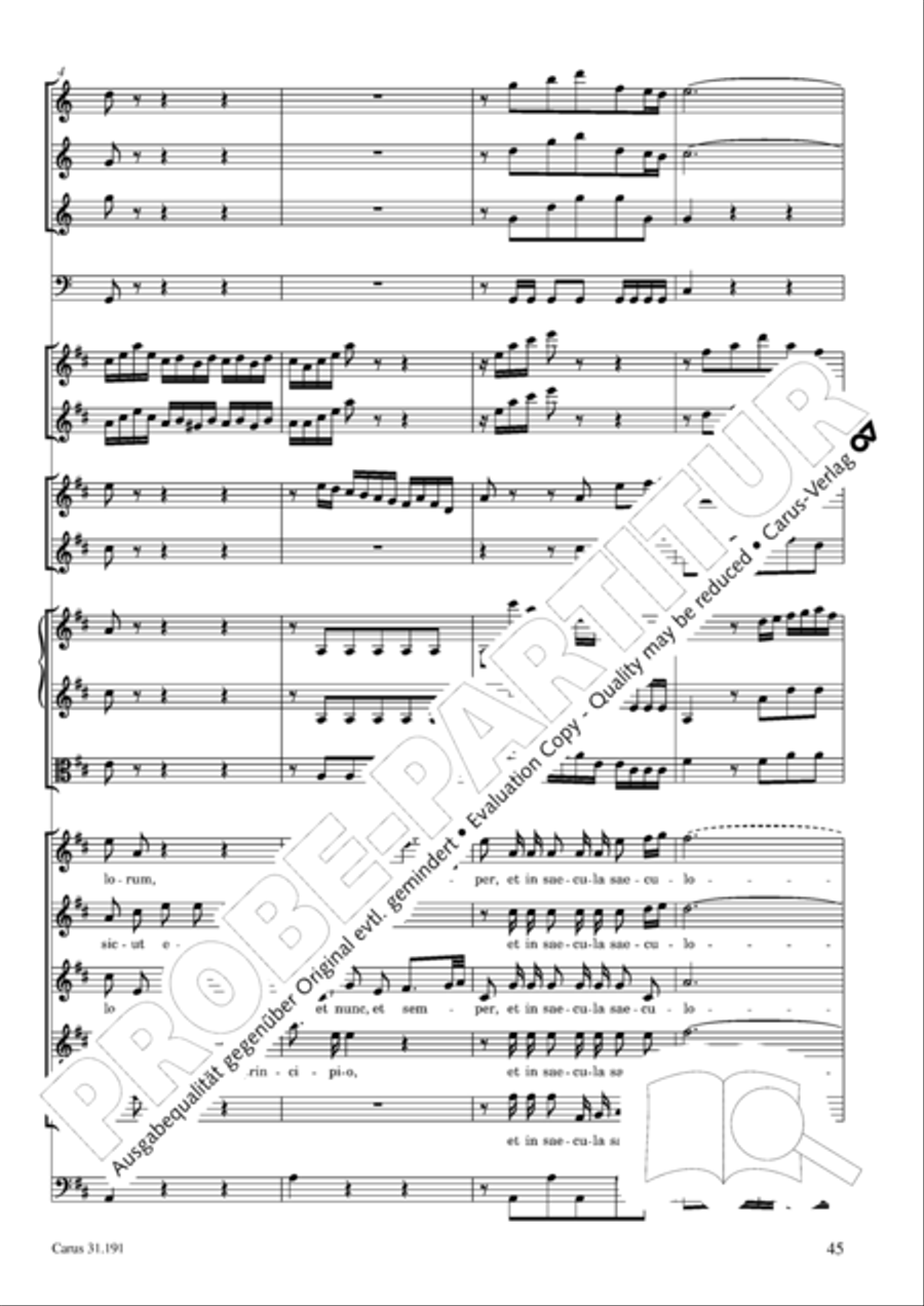 Gloria in excelsis Deo SSATB scores gallery preview page 45