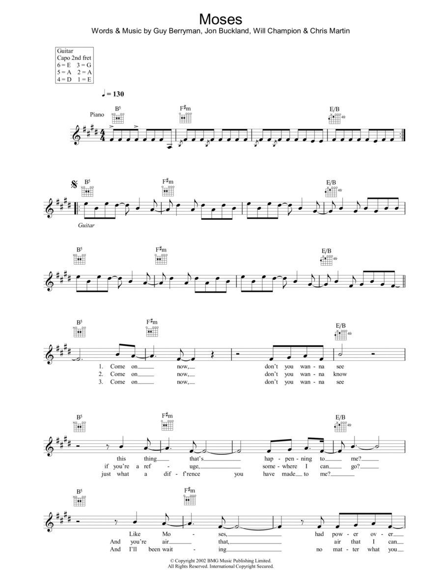 Moses Piano scores gallery preview page 1