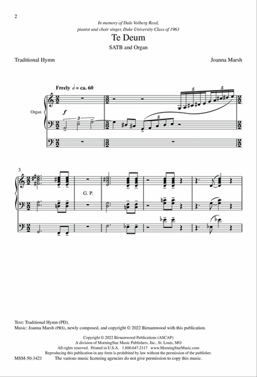 Te Deum Te Deum 4-Part scores gallery preview page 2
