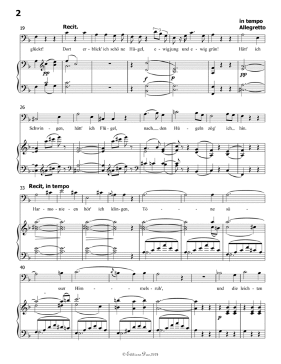 Sehnsucht, by Schubert, D.52, in F Major Voice scores gallery preview page 4