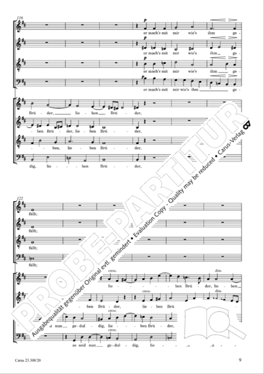 Ist doch der Mensch gar wie Nichts 4-Part scores gallery preview page 10