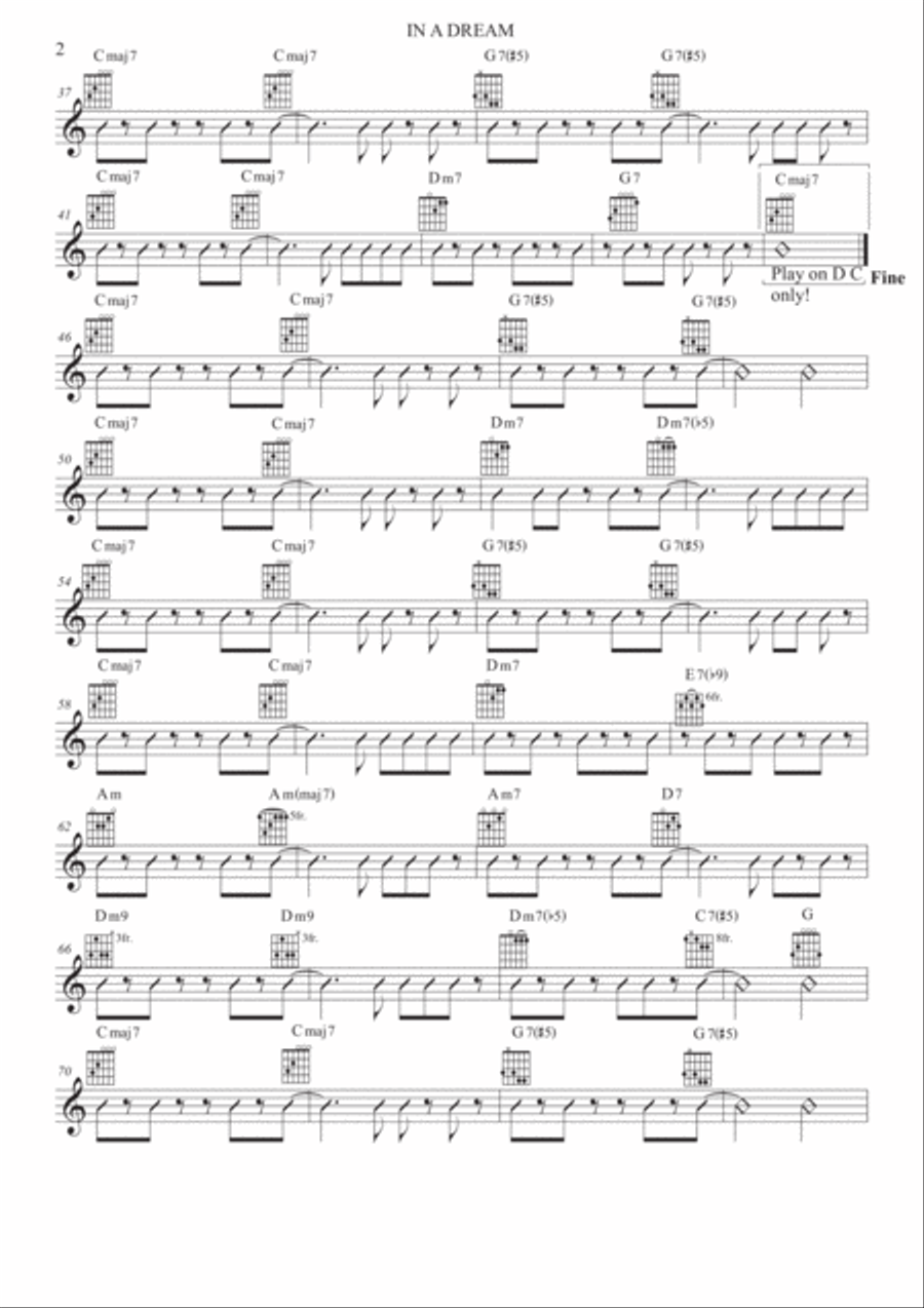 In a dream - A Bossa nova for solo Trumpet & Guitar Trumpet Duet scores gallery preview page 2