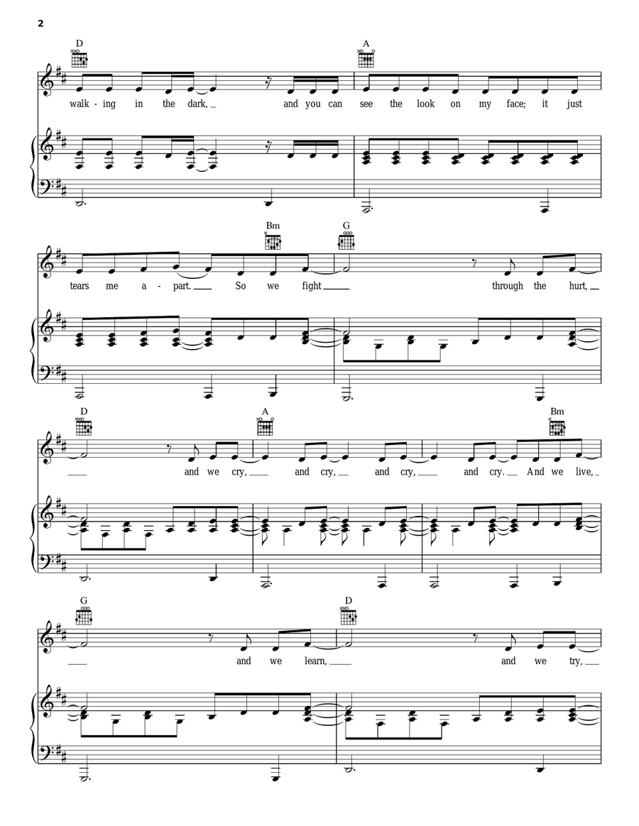 Down To Earth Down To Earth Piano, Vocal, Guitar scores gallery preview page 2