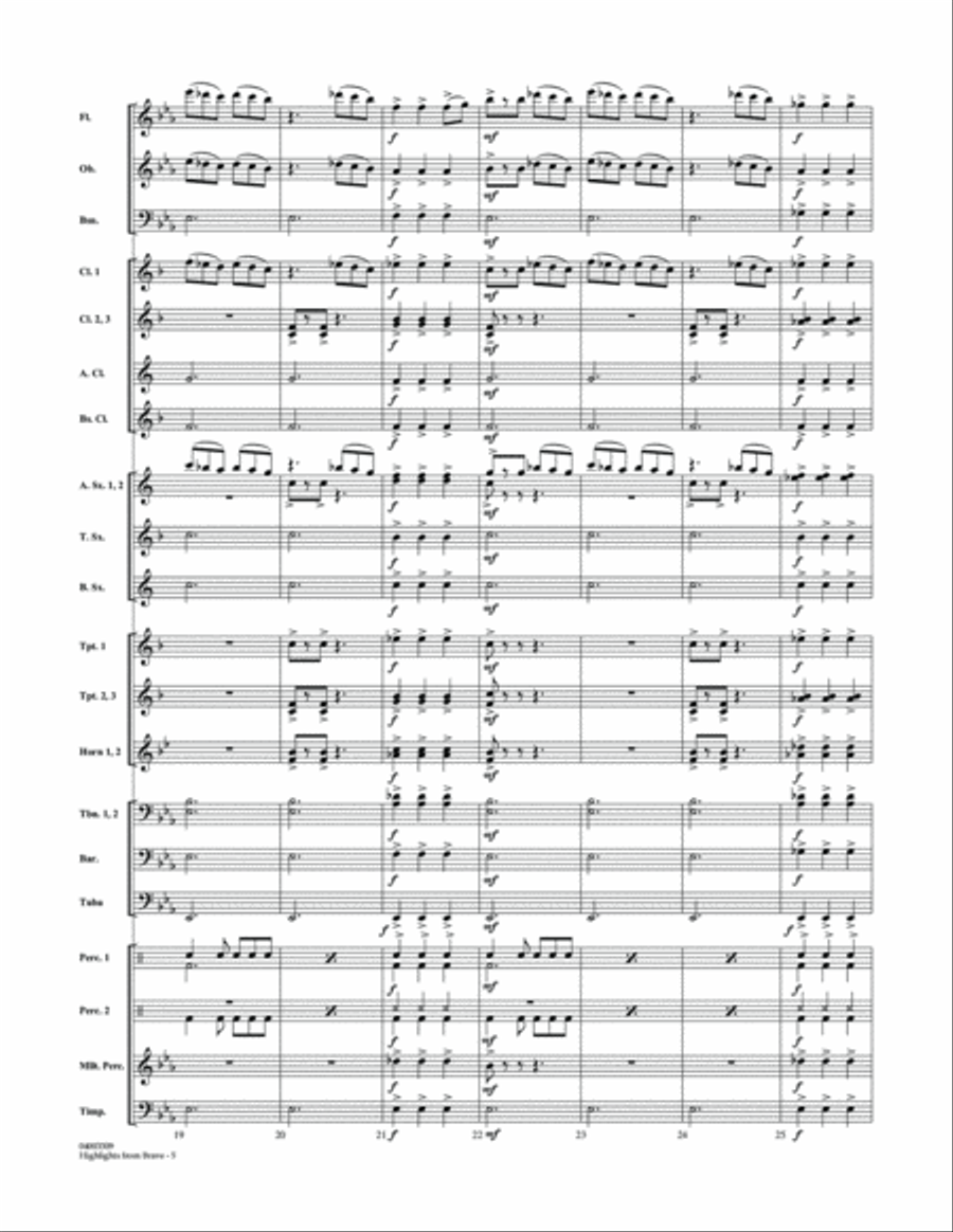 Highlights From Brave - Conductor Score (Full Score) Concert Band scores gallery preview page 5