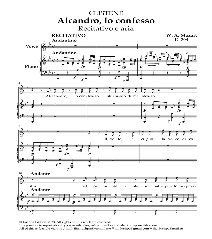 Alcandro, lo confesso, K. 294