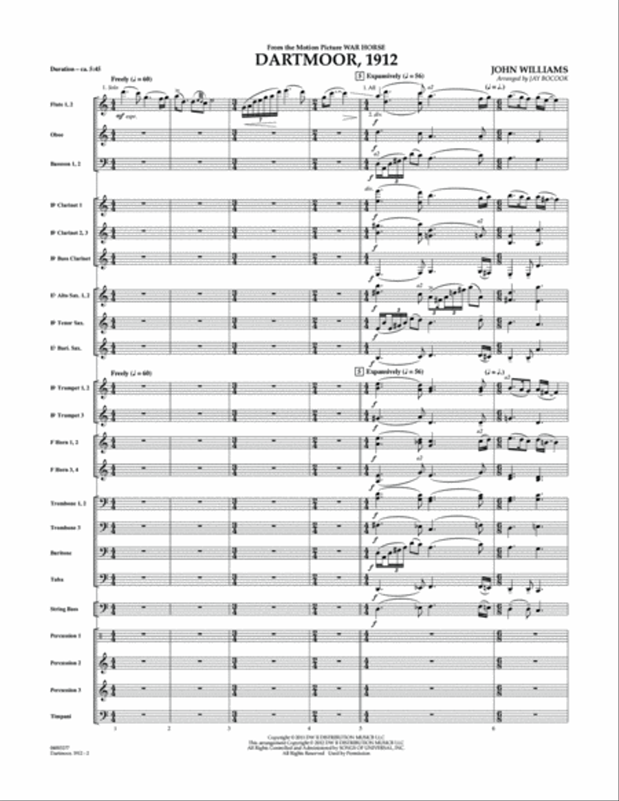 Dartmoor, 1912 (from War Horse) - Full Score Concert Band scores gallery preview page 2