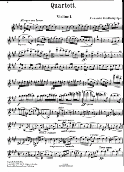 Quartett, A dur, fur 2 Violinen, Bratsche und Violoncell, Op. 4.