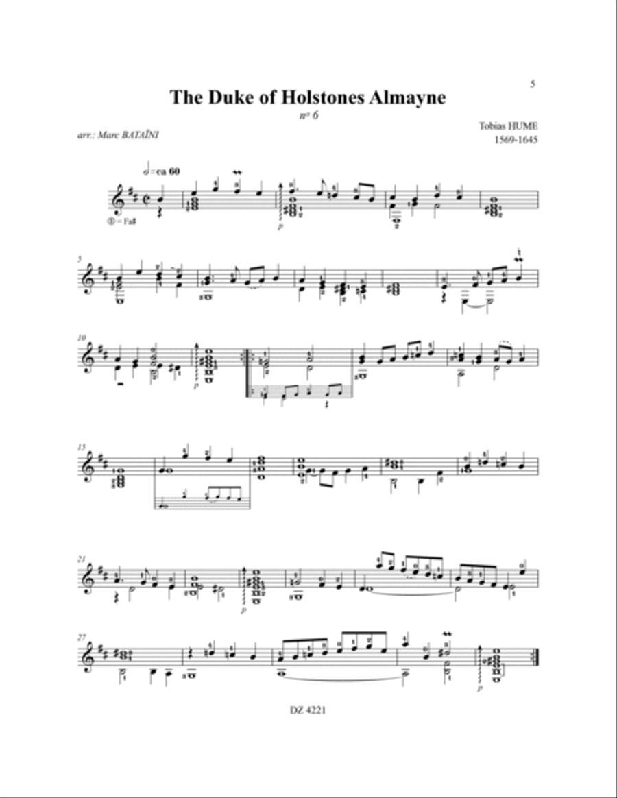 The First Part of Ayres, vol. 1 Classical Guitar scores gallery preview page 6
