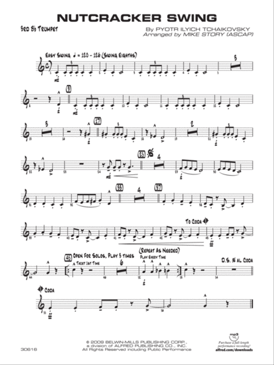 Nutcracker Swing: 3rd B-flat Trumpet Jazz Ensemble scores gallery preview page 1