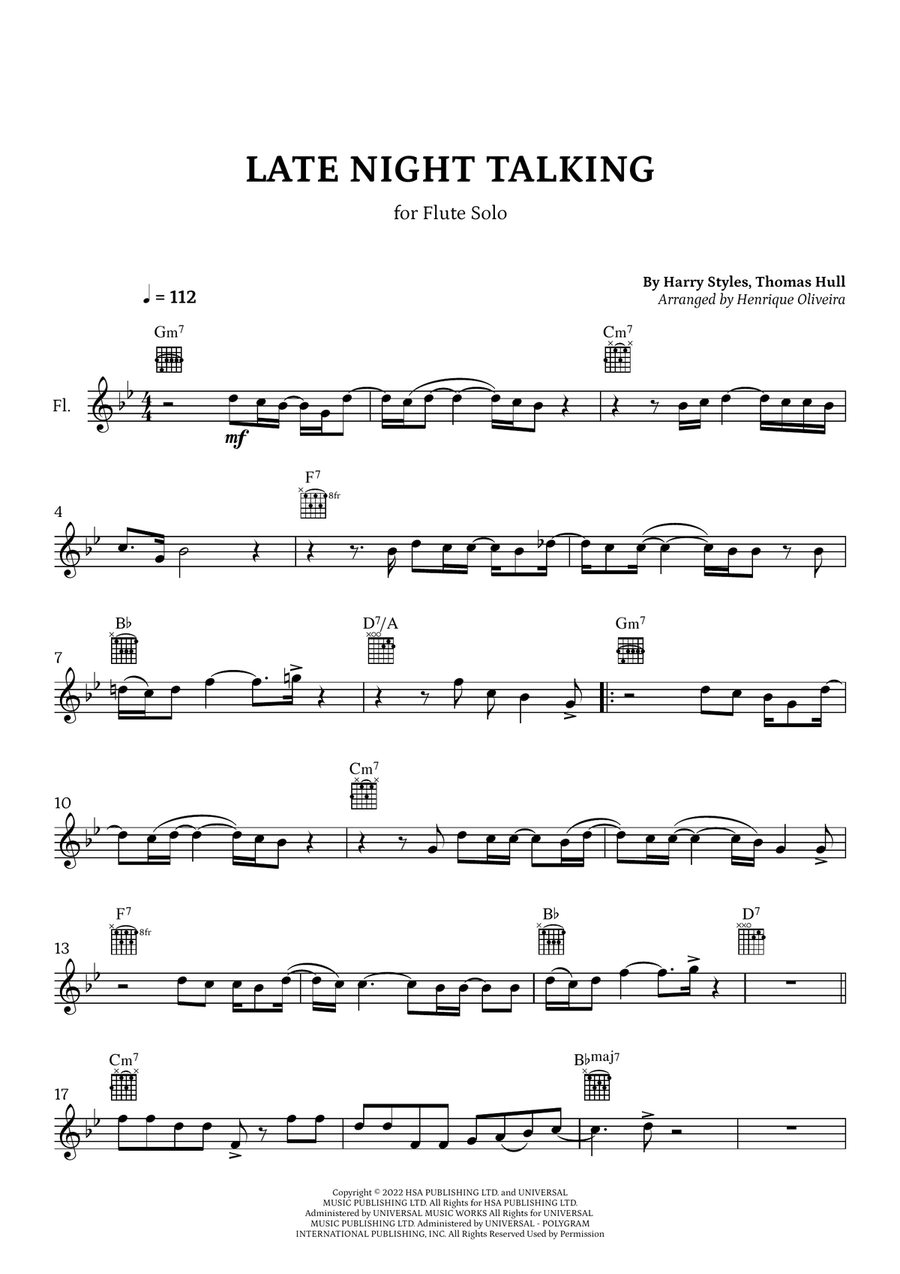 Late Night Talking Flute Solo scores gallery preview page 1