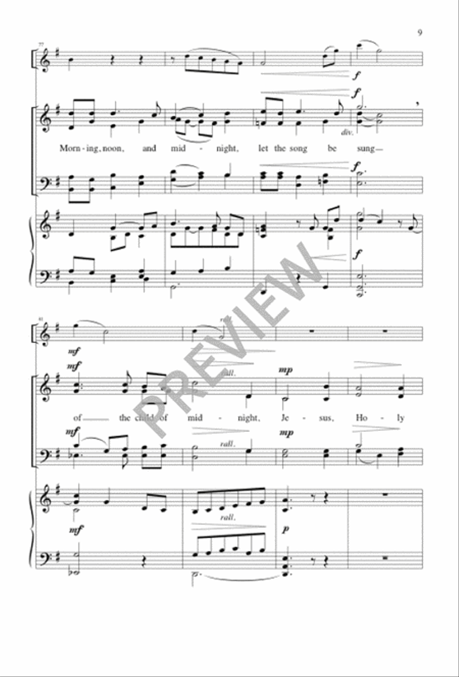 Too Much Light for Midnight 4-Part scores gallery preview page 8