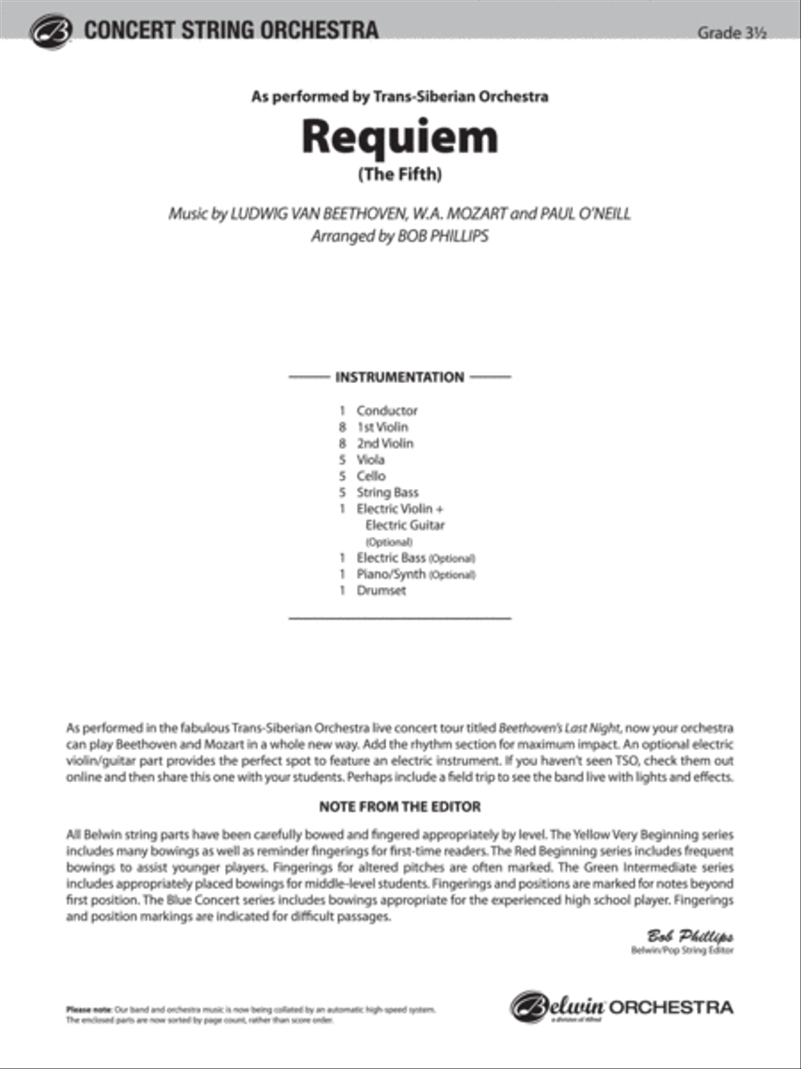 Requiem (The Fifth): Score String Orchestra scores gallery preview page 1