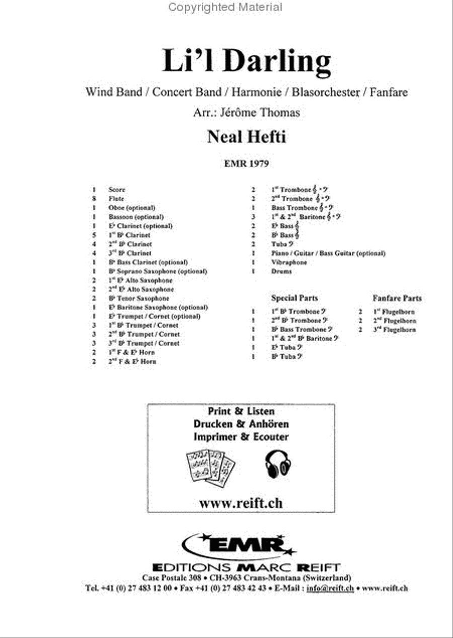 Li'l Darlin' Li'l Darlin' Concert Band scores gallery preview page 2