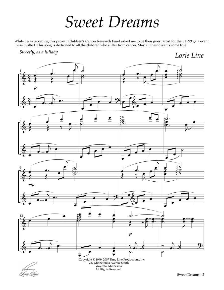 Sweet Dreams Piano Solo scores gallery preview page 2
