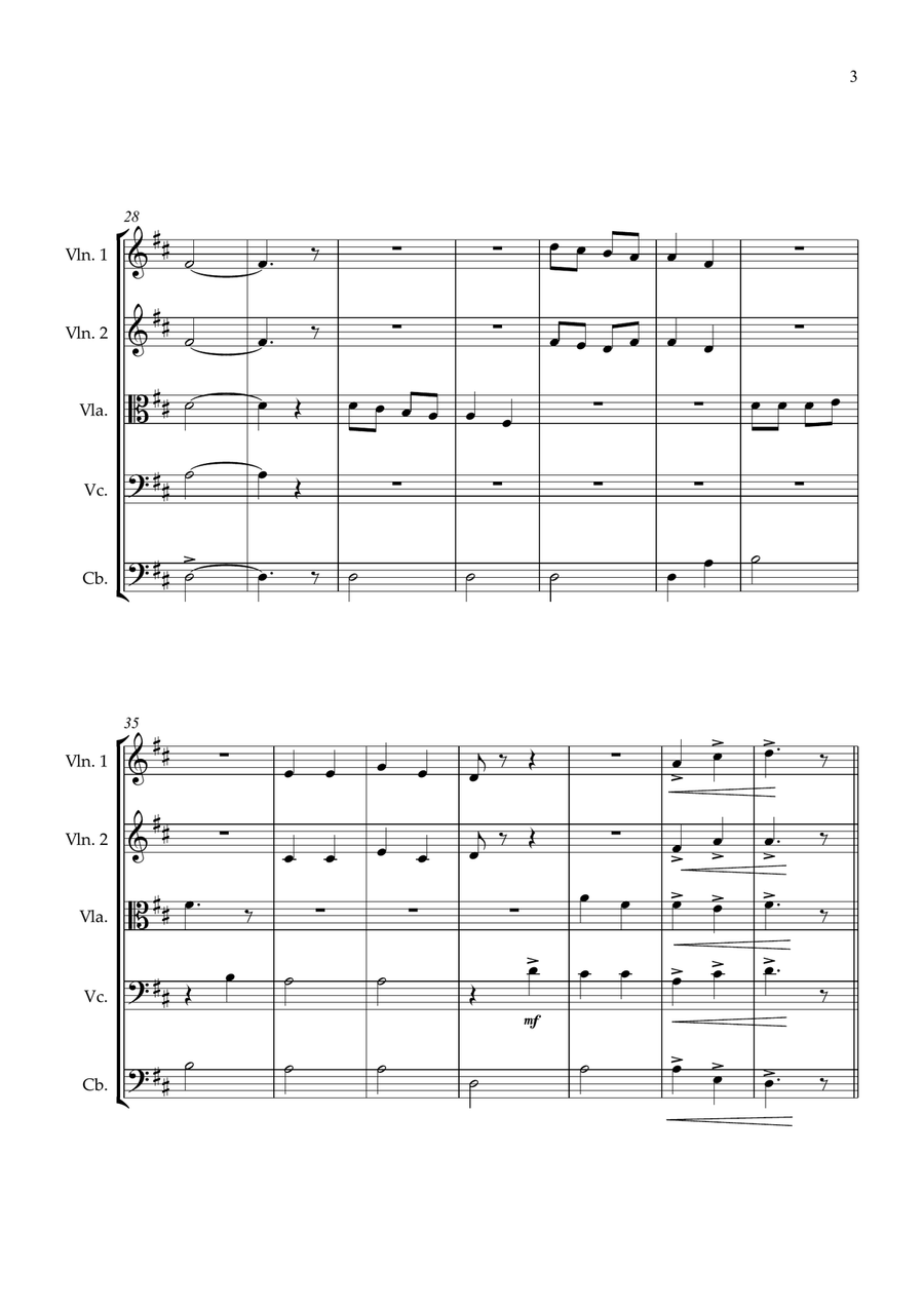 Joy To The World String quintet easy beginner String Quintet scores gallery preview page 3
