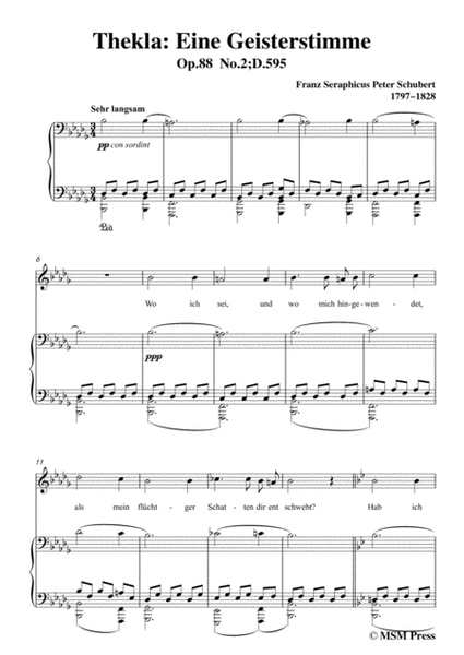 Schubert-Thekla: Eine Geisterstimme(Thekla: A Spirit Voice),D.595,in b flat minor,for Voice&Piano image number null