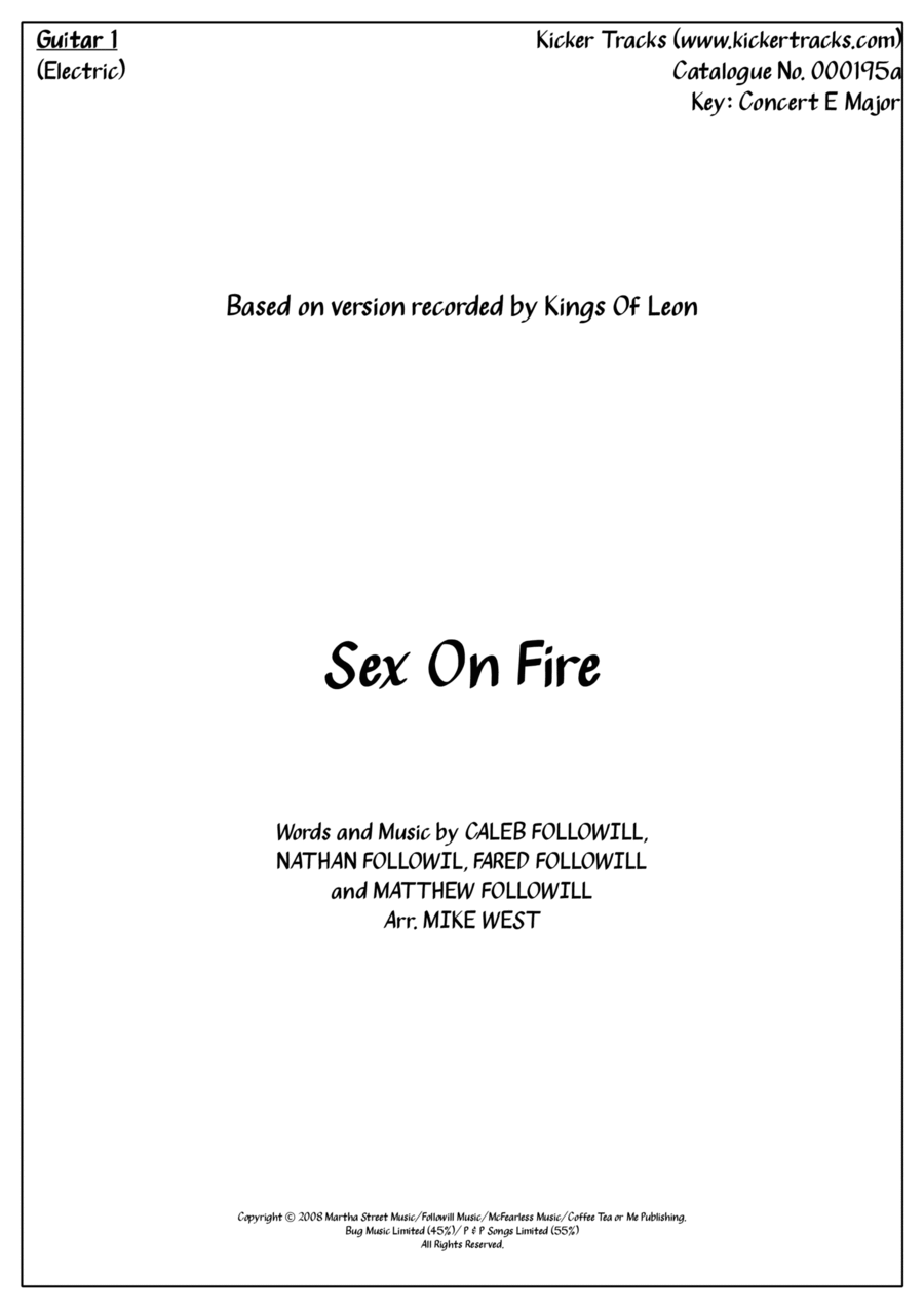 Sex On Fire Piano Solo scores gallery preview page 1