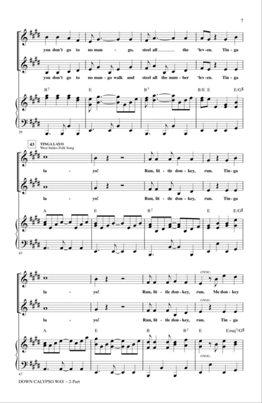 Down Calypso Way 2-Part scores gallery preview page 5