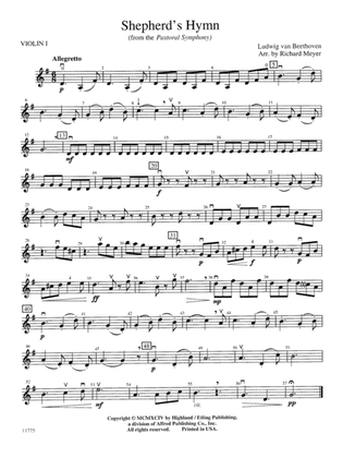 Book cover for Shepherd's Hymn: 1st Violin