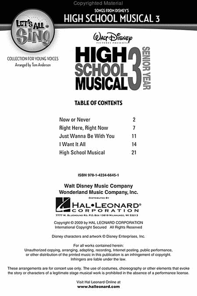 Let's All Sing Songs from Disney's High School Musical 3 image number null