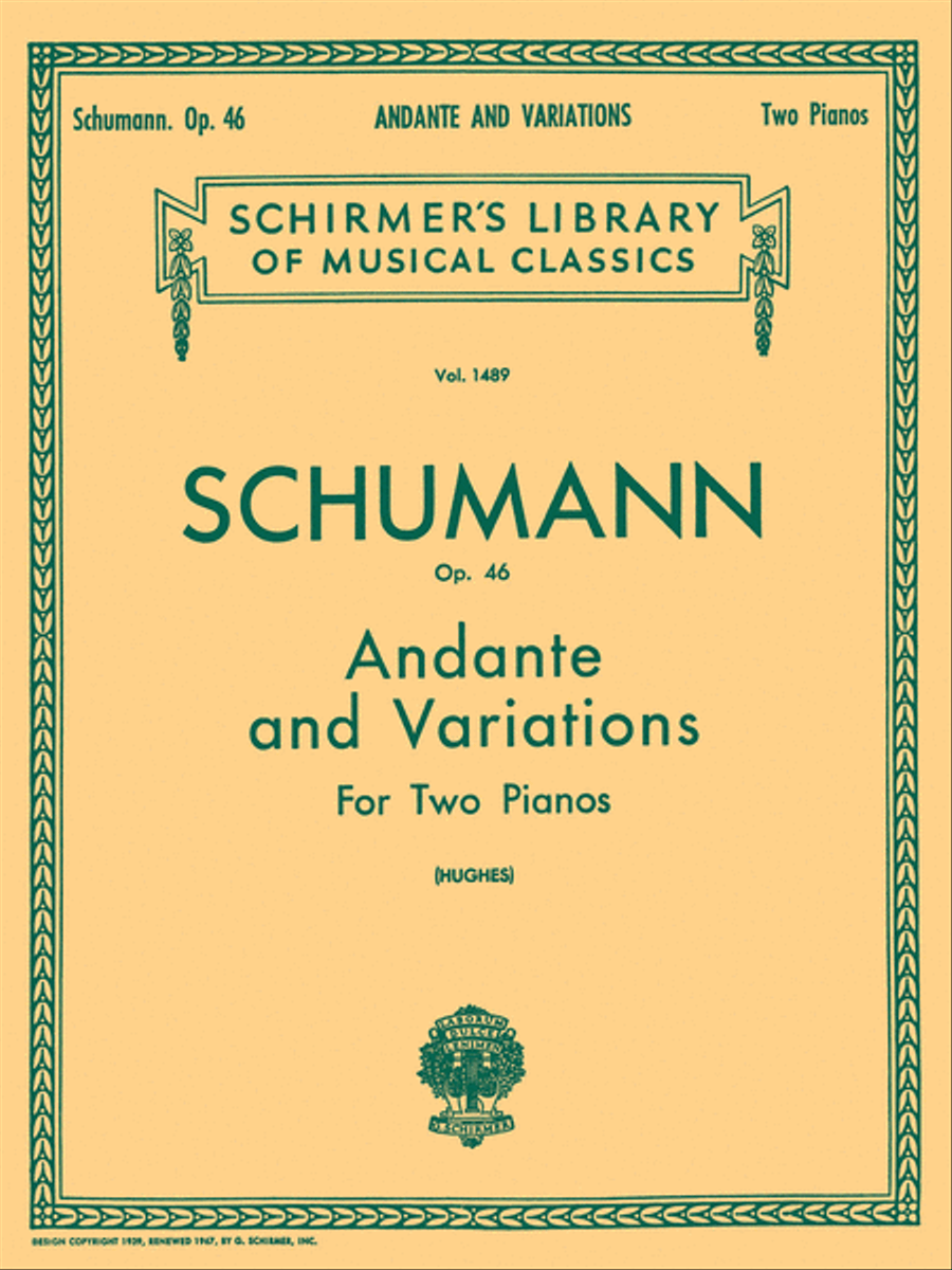 Andante and Variations, Op. 46 Piano Duet scores gallery preview page 1