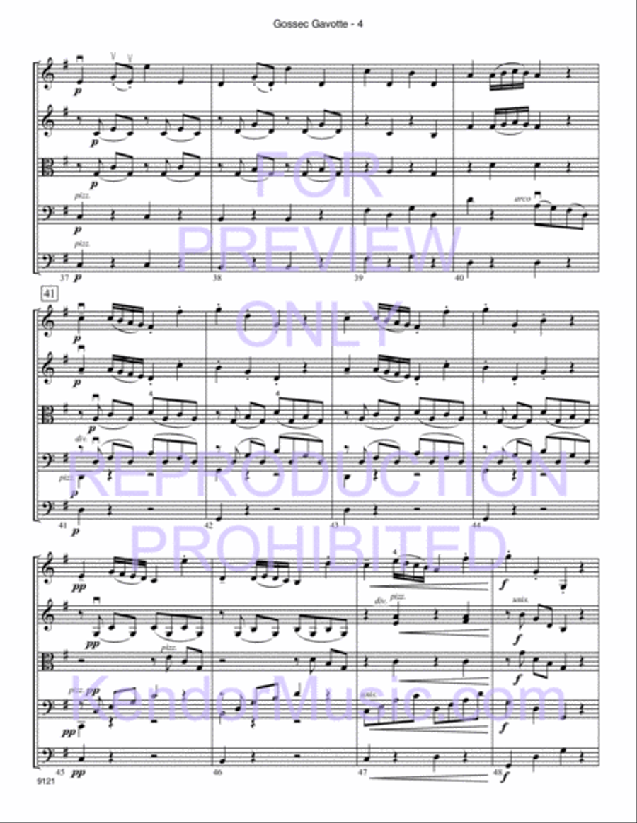 Gossec Gavotte String Orchestra scores gallery preview page 5