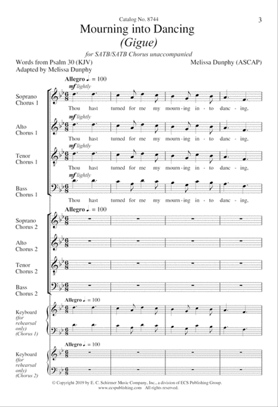 Mourning into Dancing from Suite Remembrance 4-Part scores gallery preview page 2