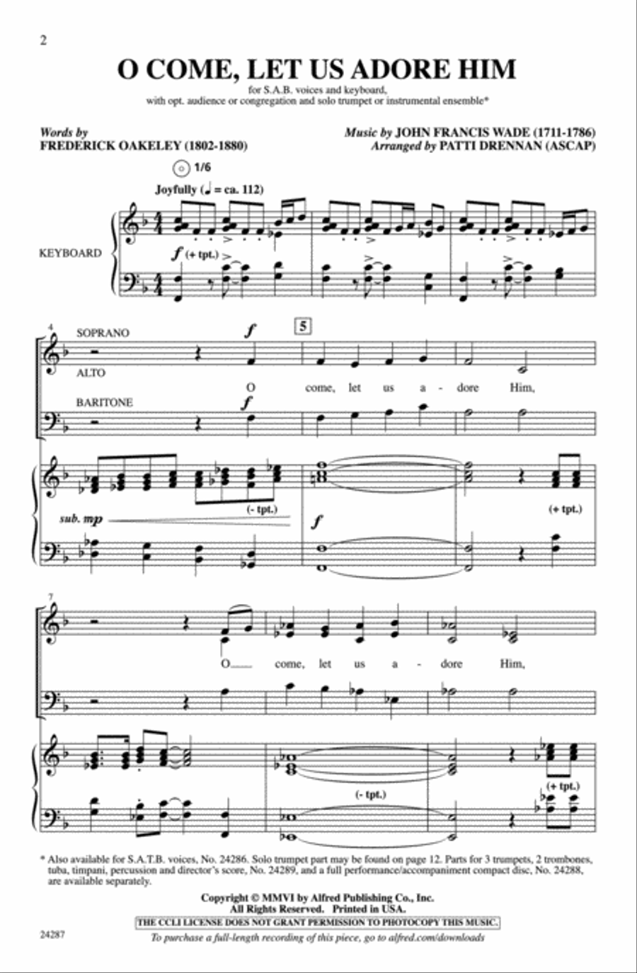 O Come, Let Us Adore Him O Come, Let Us Adore Him 3-Part scores gallery preview page 2