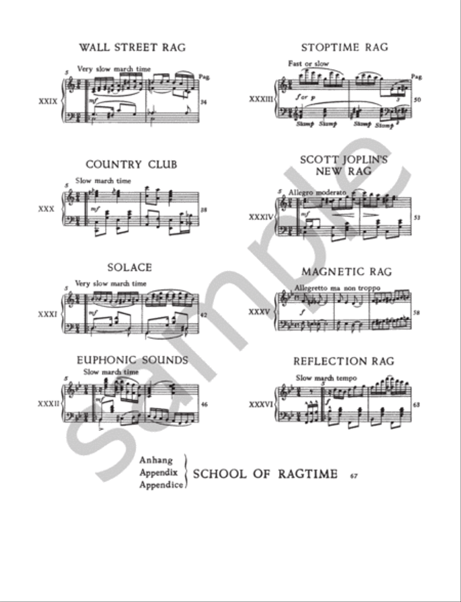 Ragtimes for Piano Piano scores gallery preview page 5