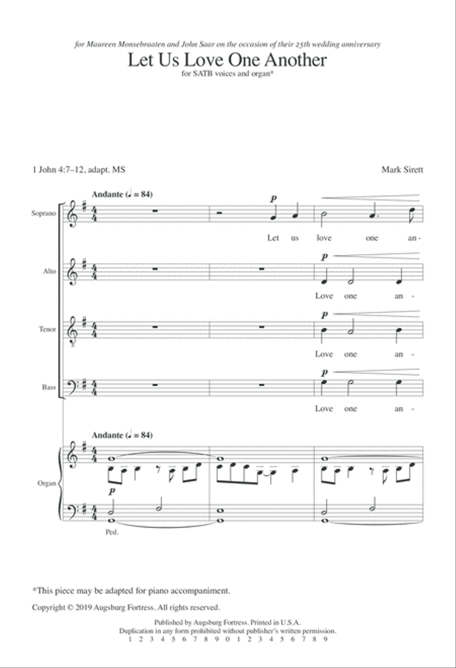 Let Us Love One Another 4-Part scores gallery preview page 2