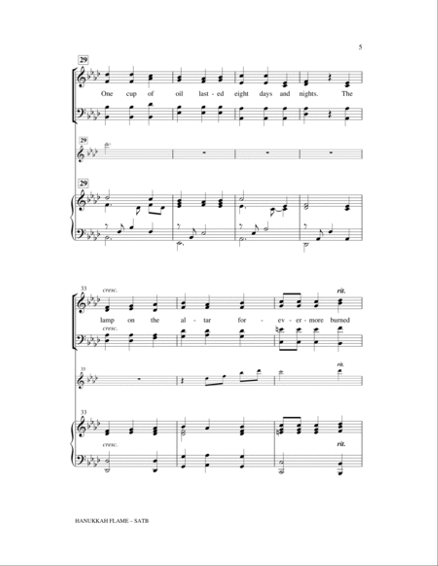 Hanukkah Flame 4-Part scores gallery preview page 5
