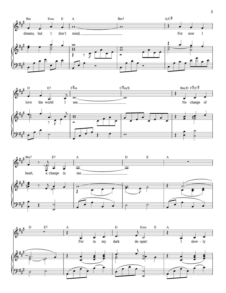 A Change In Me Piano, Vocal, Guitar scores gallery preview page 3