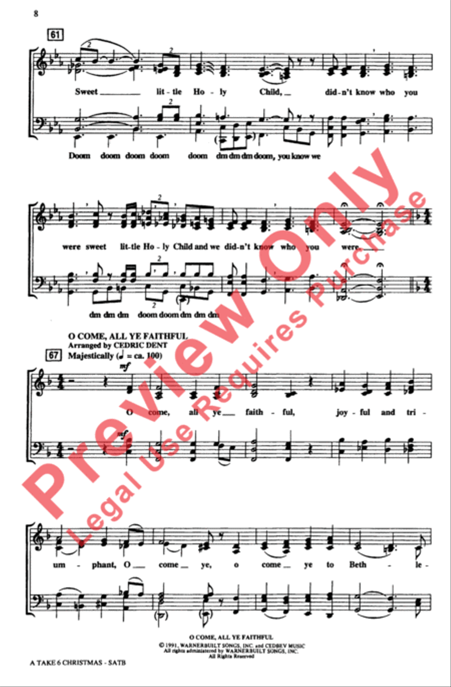 Take 6 Christmas 4-Part scores gallery preview page 8