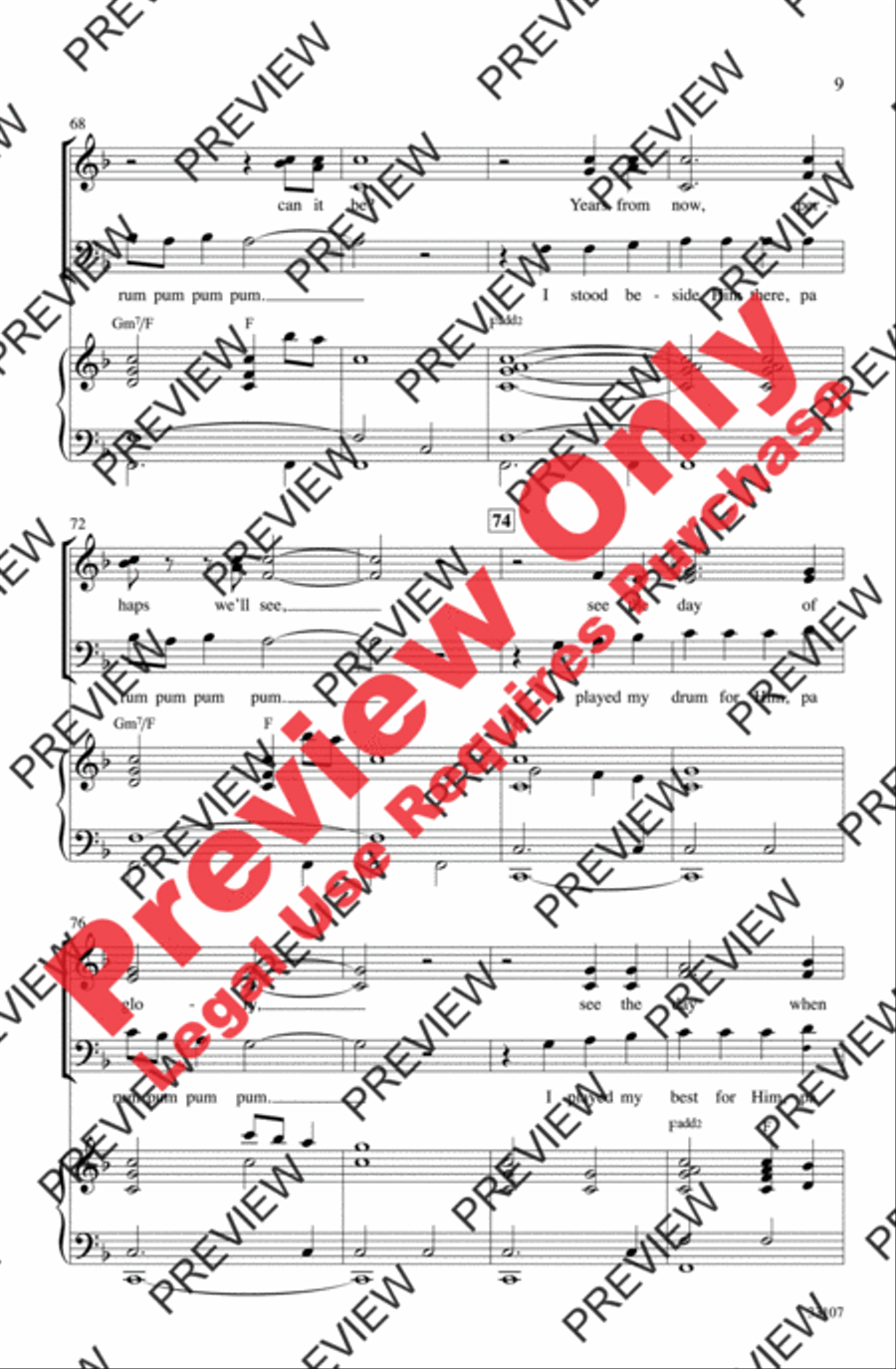 The Little Drummer Boy / Peace on Earth 3-Part scores gallery preview page 9