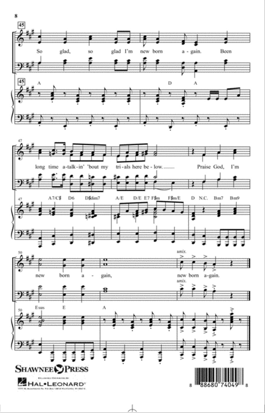 New Born Again (arr. Ralph Long) 4-Part scores gallery preview page 7