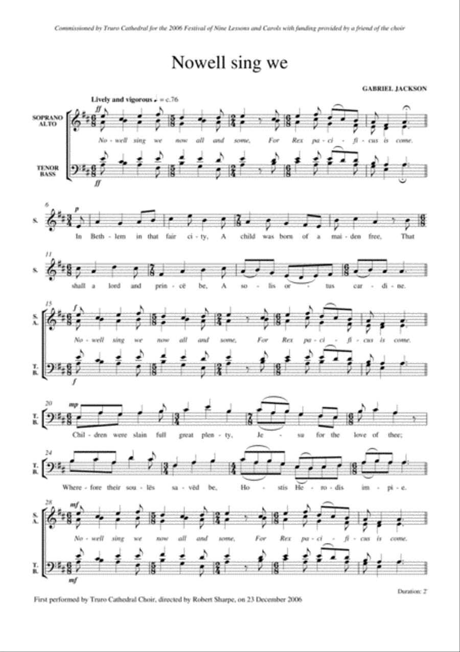 Nowell sing we 4-Part scores gallery preview page 2