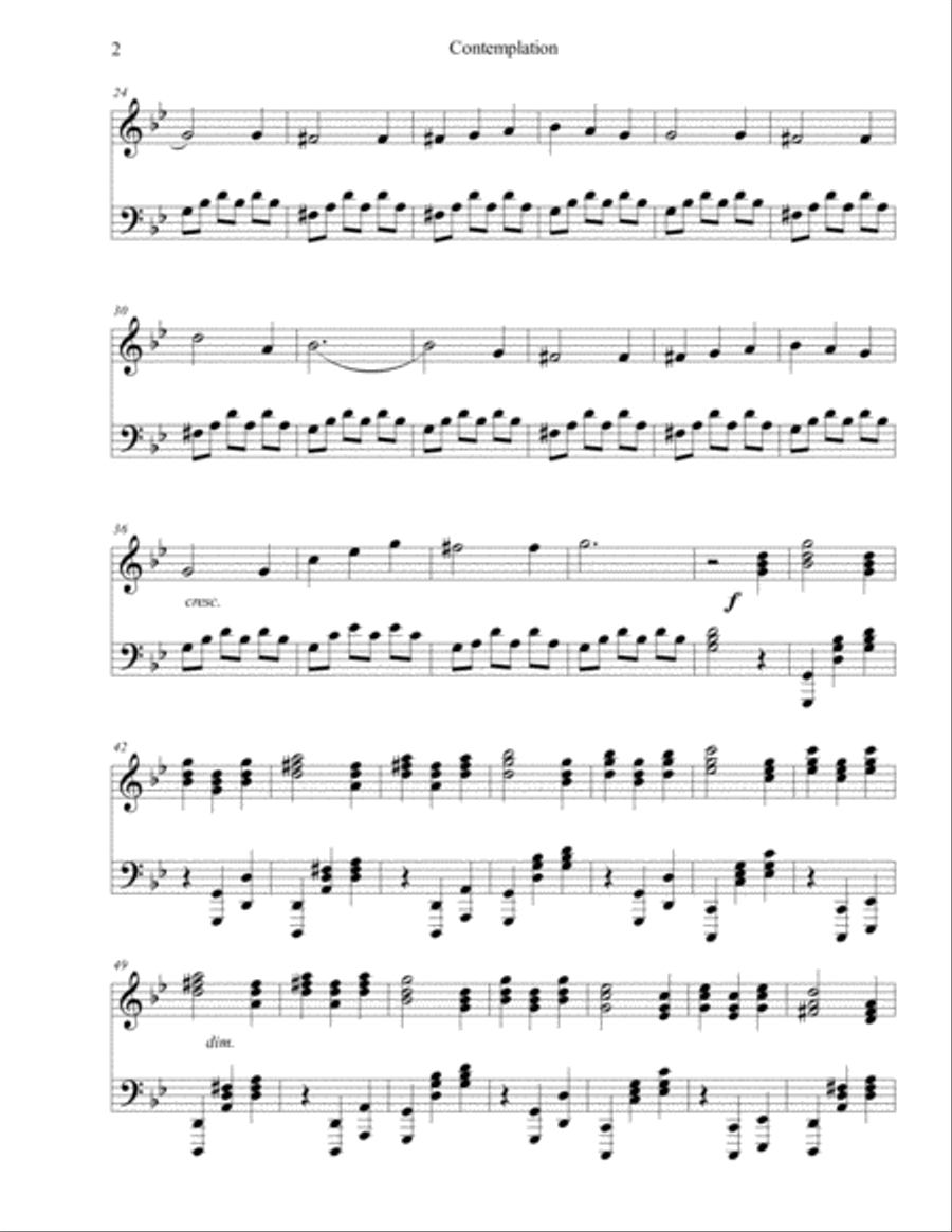 Contemplation Piano Solo scores gallery preview page 2