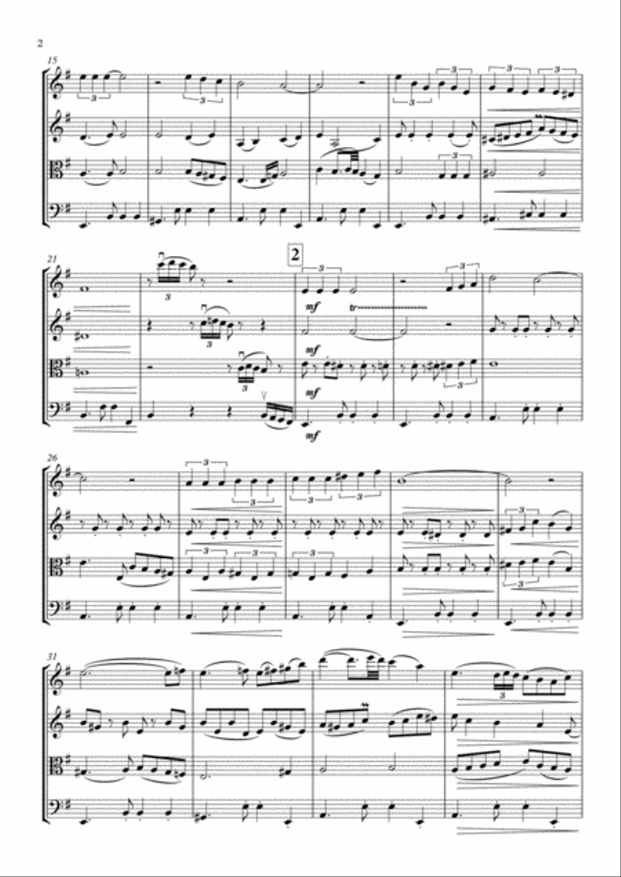 Besame Mucho (Kiss Me Much) String Quartet scores gallery preview page 3