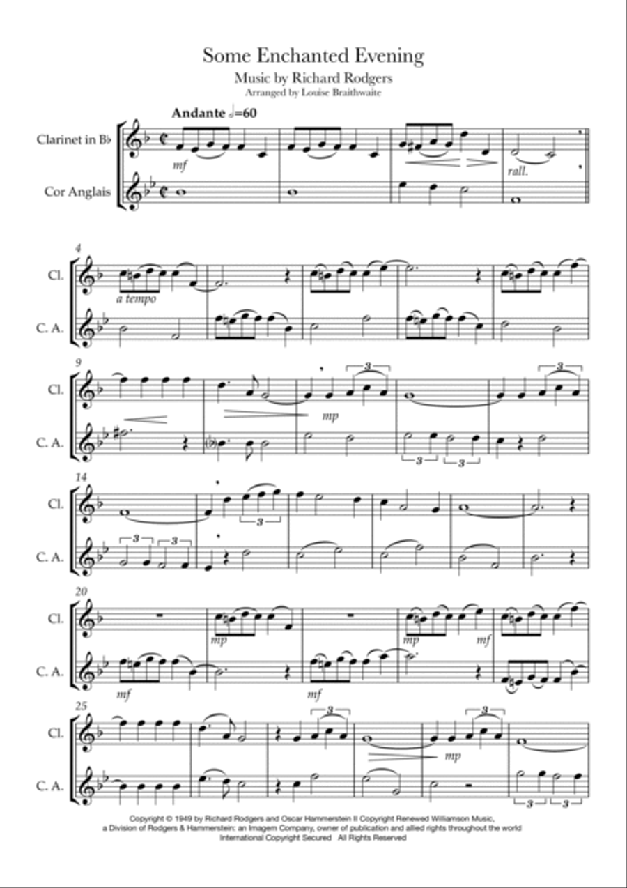 Some Enchanted Evening Woodwind Ensemble scores gallery preview page 2