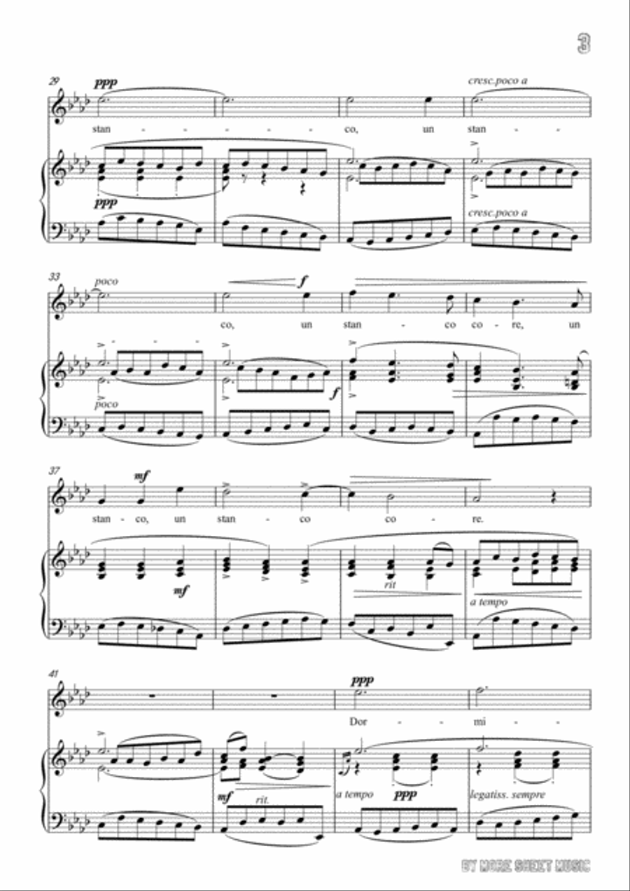Bassani-Posate! Dormite! in A flat Major,for voice and piano