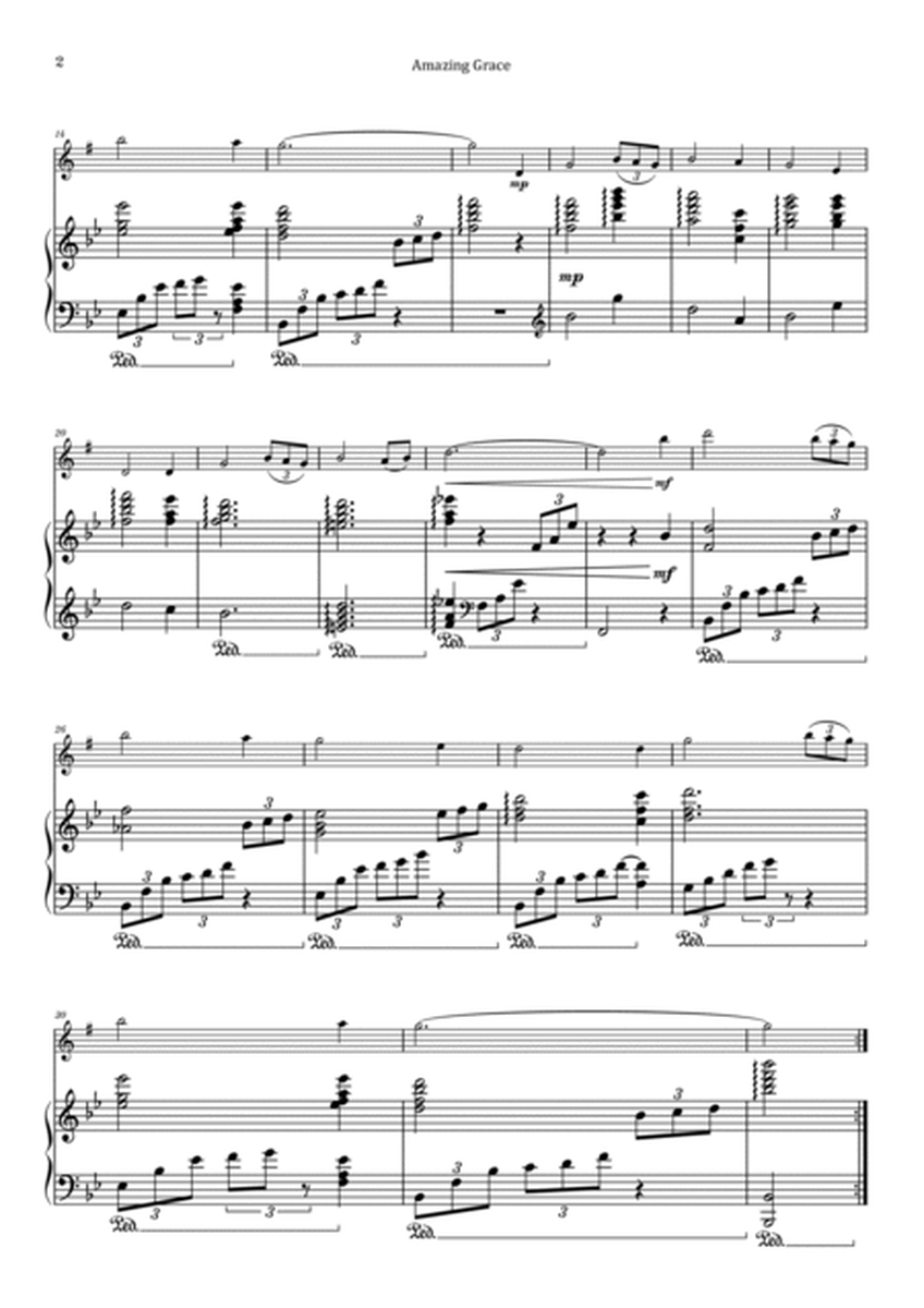 Amazing Grace - Alto Saxophone & Piano image number null