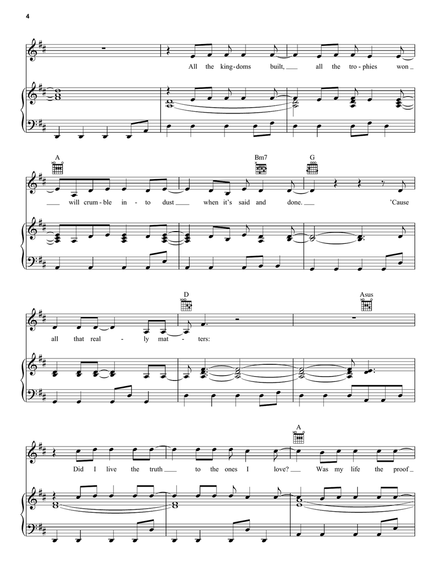Only Jesus Only Jesus Piano, Vocal, Guitar scores gallery preview page 4