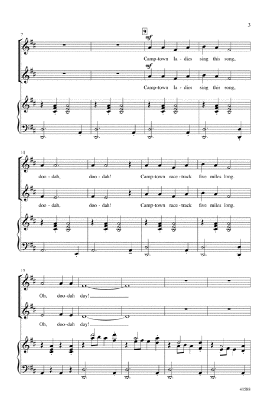 Camptown Races Choir scores gallery preview page 2