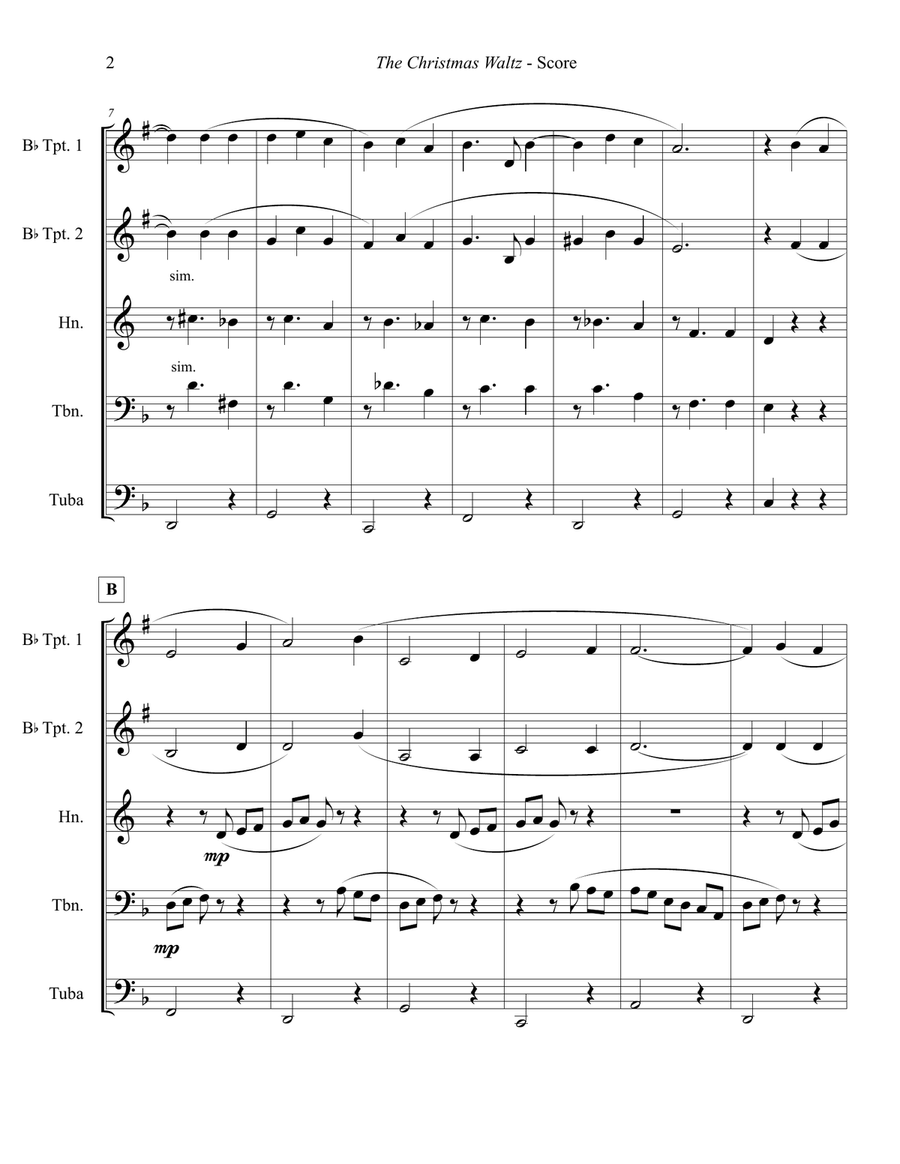 The Christmas Waltz The Christmas Waltz Brass Ensemble scores gallery preview page 3