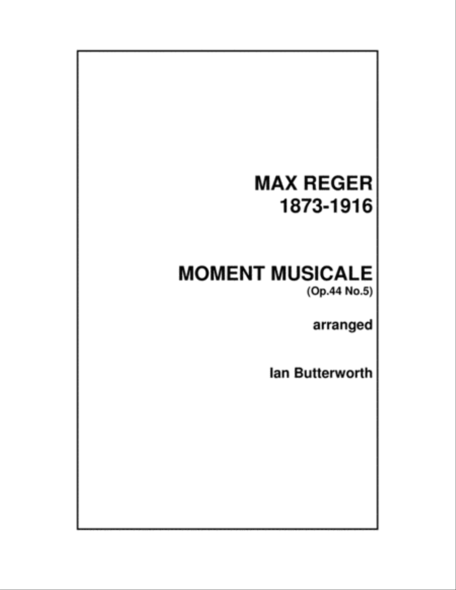 REGER Moment Musicale (from 10 Short Pieces Op.44) for string orchestra String Orchestra scores gallery preview page 1