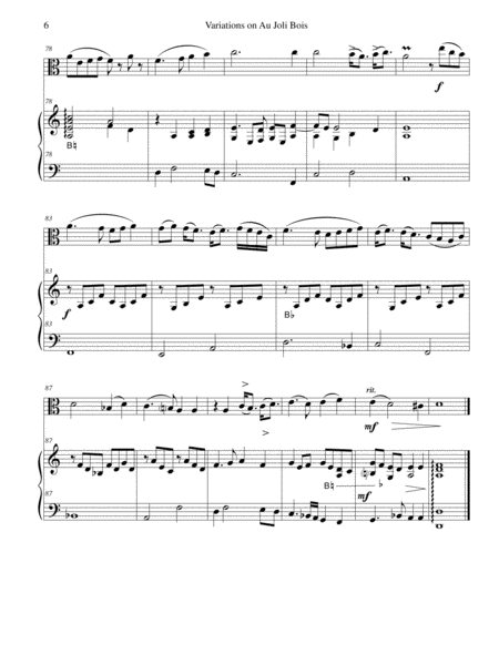 Variations on au Joli Bois for viola and harp image number null